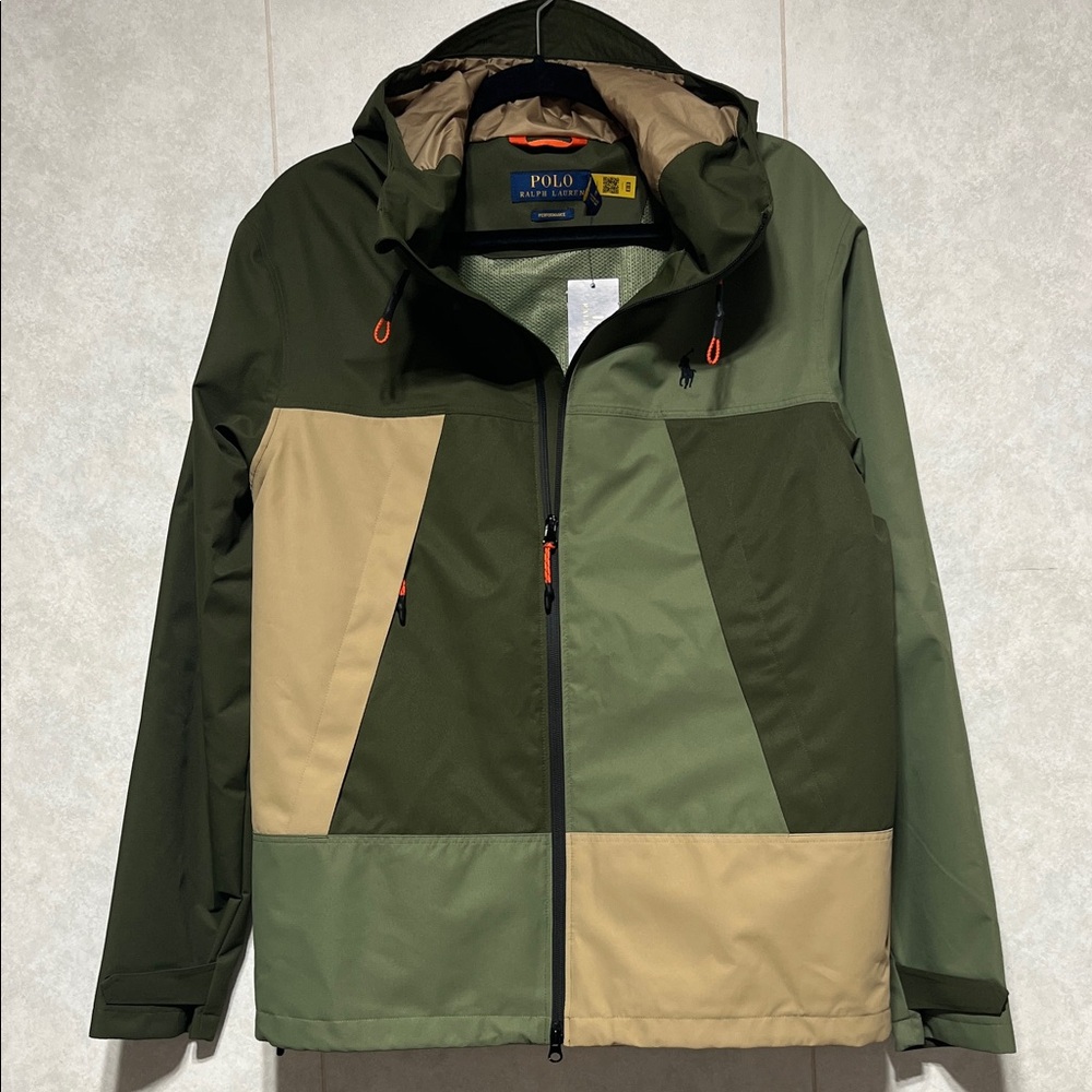 Polo by Ralph Lauren Men's Olive and Beige color block Performance Jacket NWT